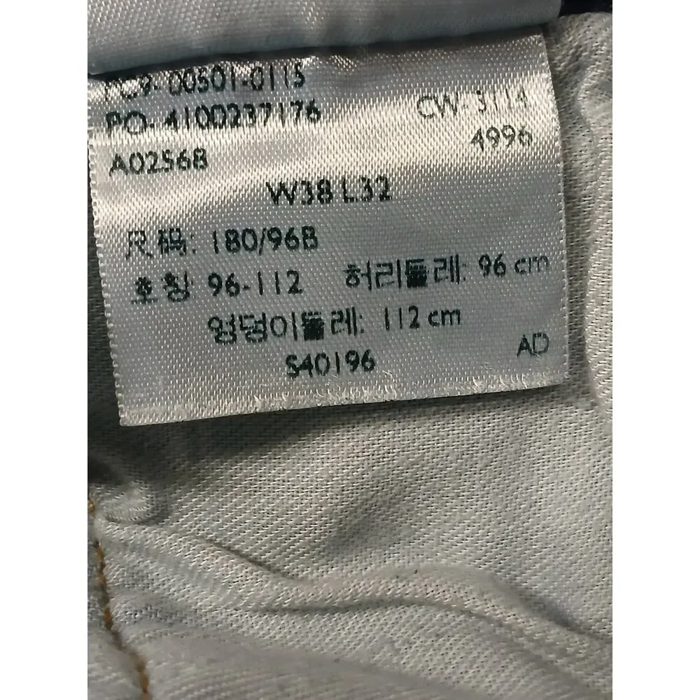 Levi's 501 (38x32) Original Fit Straight Blue Denim Jeans